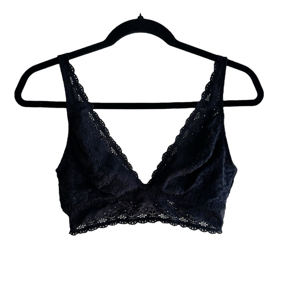 Wacoal 811205 Halo Lace Wireless Triangle Bralette Size 38 Black